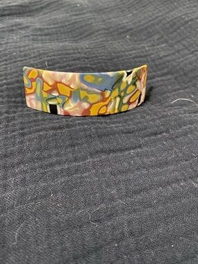 Chunks Multicolor Abstract Pattern Hair Barrette